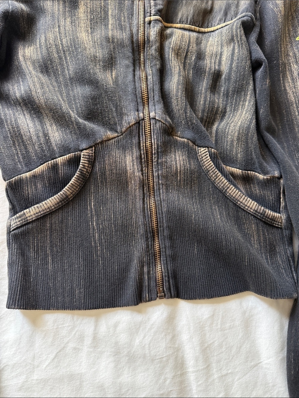 Vintage Diesel Women's Black & Bronze Washed Zip-Front Jacket - Picture 5 of 7